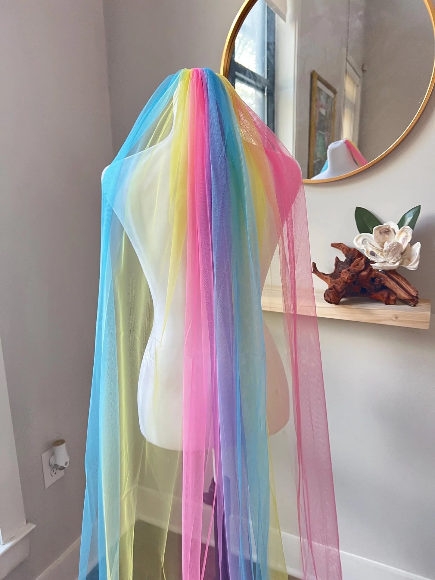 Rainbow Wedding Veil – Colorful Ombre Bridal Veil for a Bold & Unique Look
