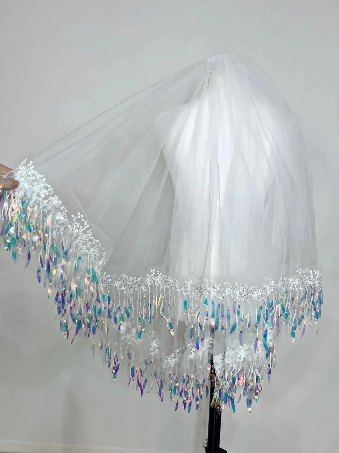 Unique Iridescent Wedding Veils - Handcrafted Boho Bridal Accessories