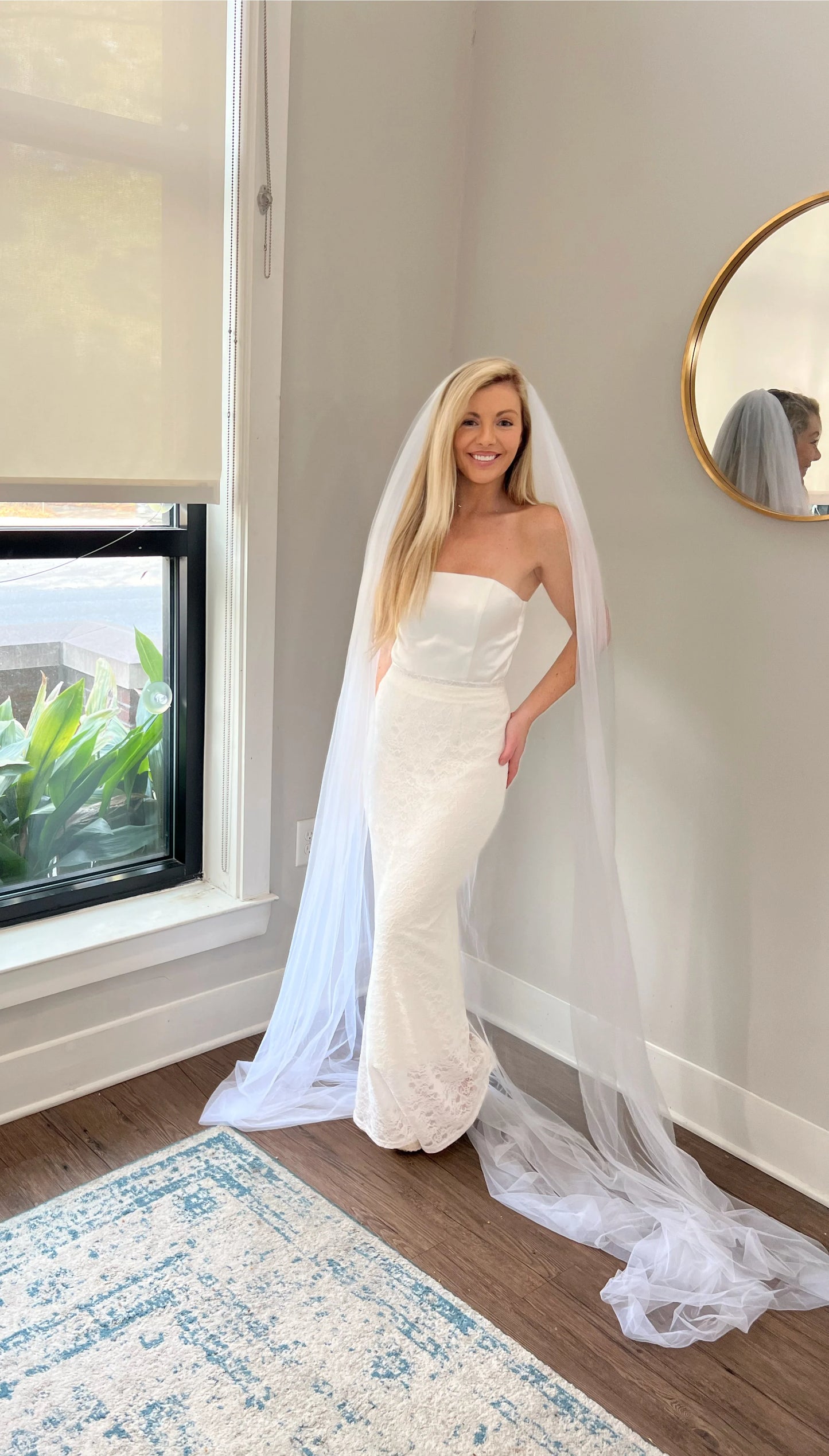 Simple Extra Long Cathedral Length Tulle Wedding Veil