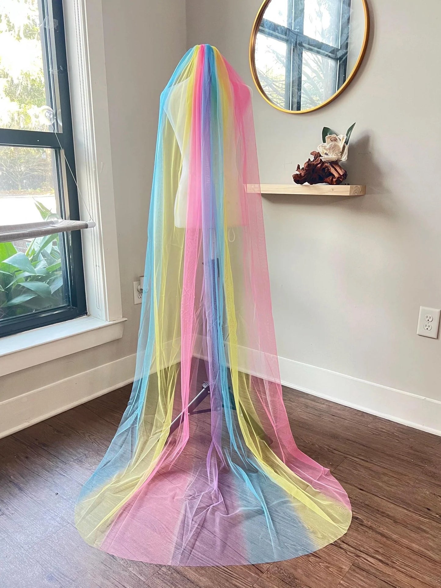 Rainbow Wedding Veil – Colorful Ombre Bridal Veil for a Bold & Unique Look