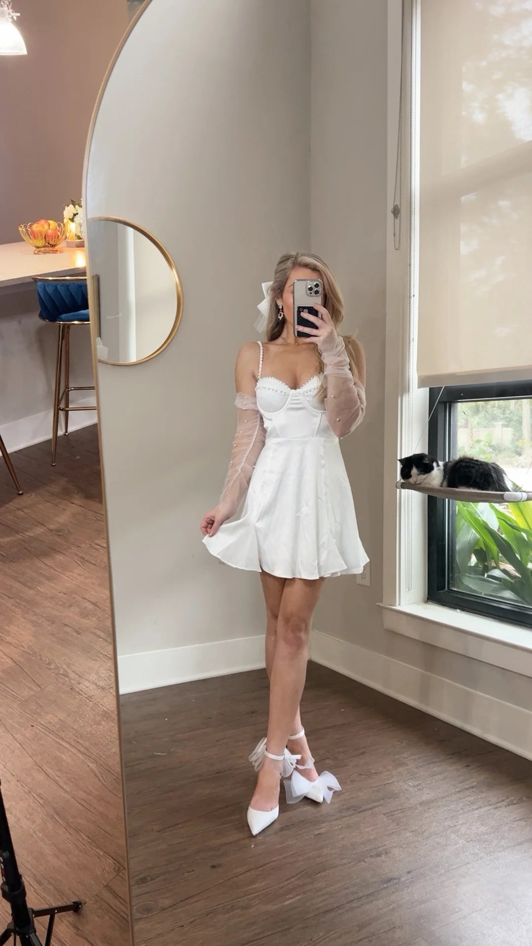 Pearl Beaded Removable Bridal Sleeves (no gloves)