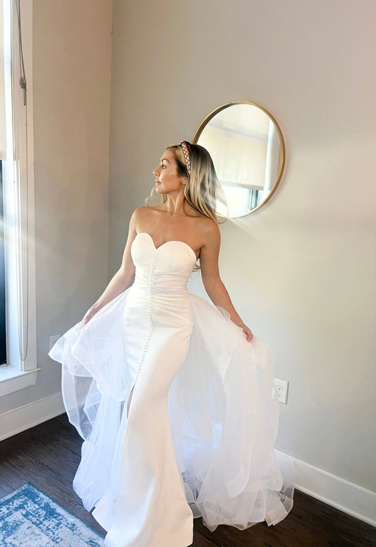 Elegant Sweetheart Mermaid Dress with Detachable Tulle Skirt