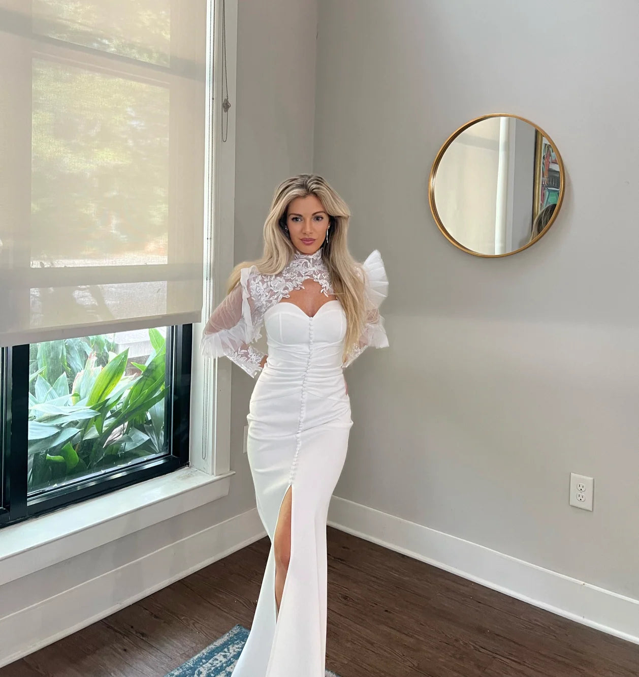 Vintage Style High Turtleneck Tulle Detachable Wedding Sleeves Wedding Jacket