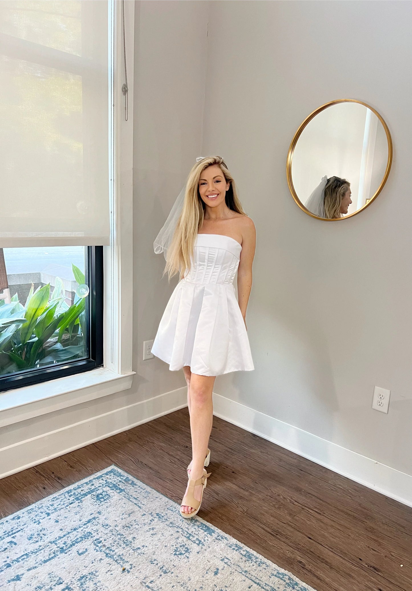 Short Satin Wedding Reception Party Dress