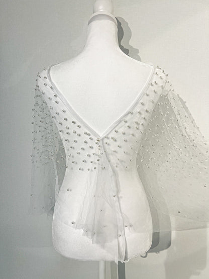 Pearl Beaded Wedding Bolero Wedding Shawl
