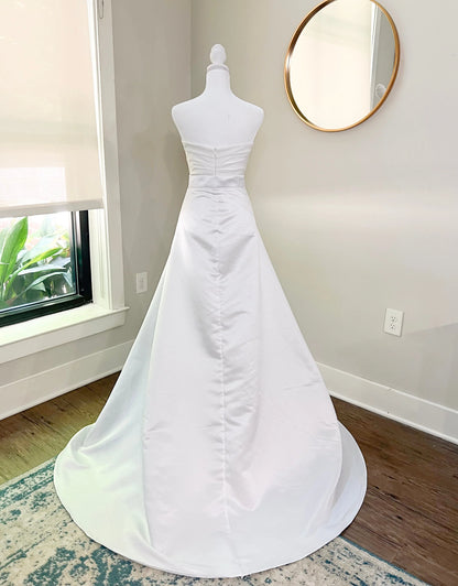 Detachable Belted Satin Wedding Train