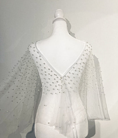 Pearl Beaded Wedding Bolero Wedding Shawl