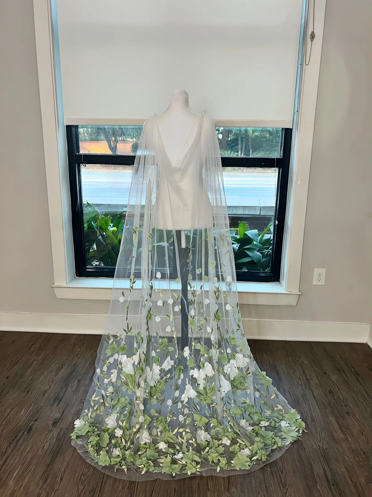 Floral Garden Party Detachable Bridal Cape
