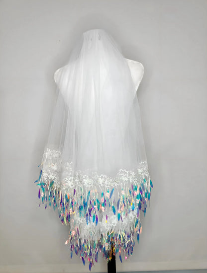 Unique Iridescent Wedding Veils - Handcrafted Boho Bridal Accessories