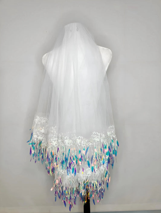 Unique Iridescent Wedding Veils - Handcrafted Boho Bridal Accessories