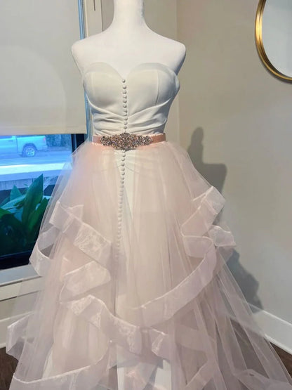 Blush Pink Wedding Train with Bridal Belt or Sash (Custom Colors)