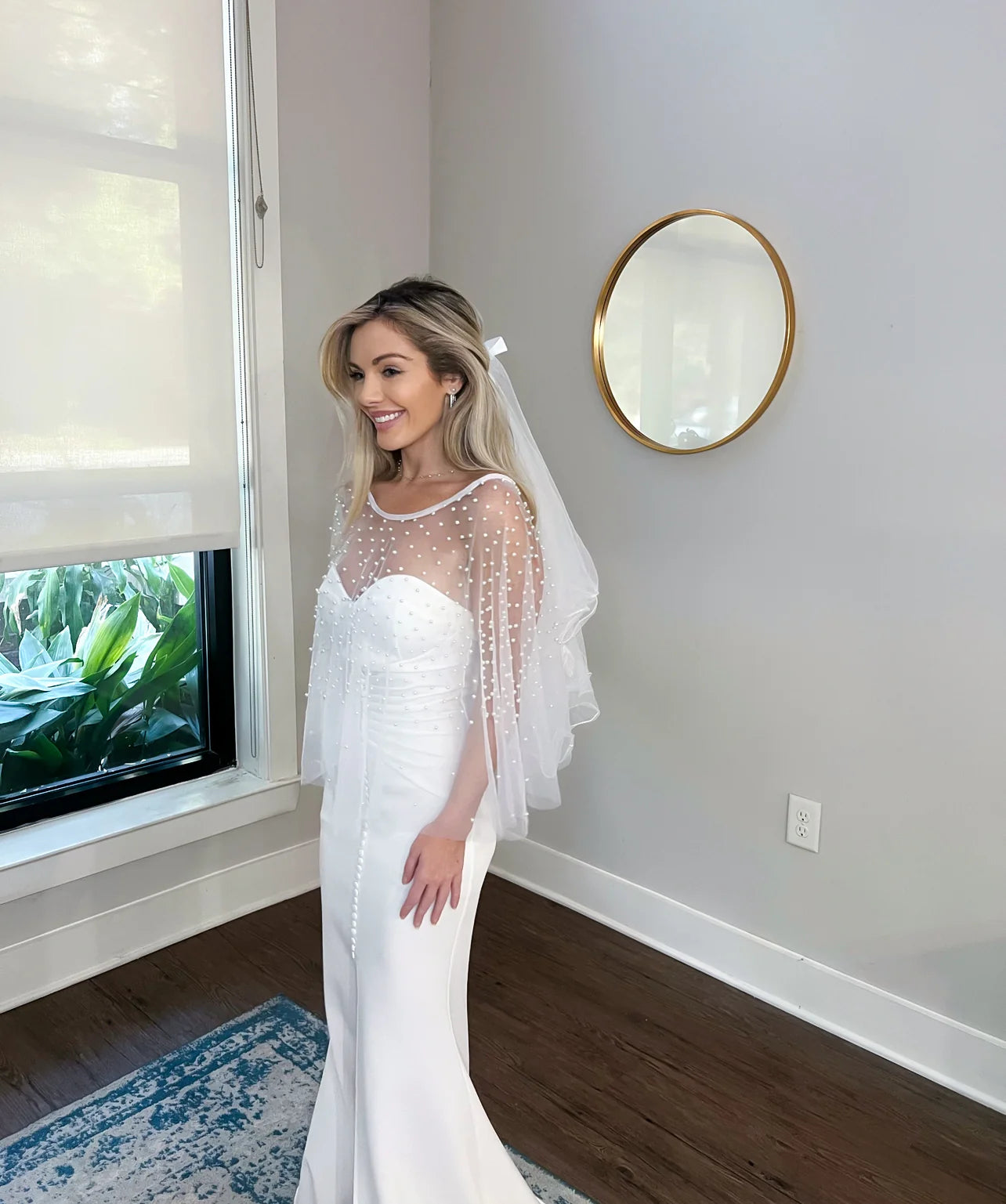 Pearl Beaded Wedding Bolero Wedding Shawl