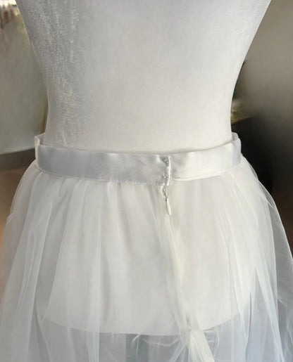 Simple Two Layers Tulle Bridal Overskirt Horsehair Netting Trim