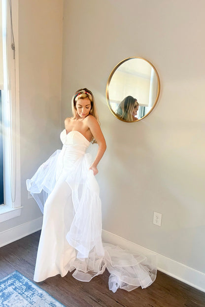 Elegant Sweetheart Mermaid Dress with Detachable Tulle Skirt