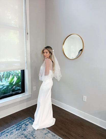Pearl Beaded Wedding Bolero Wedding Shawl