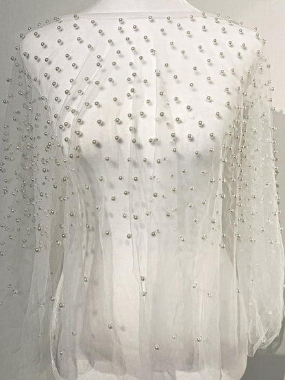 Pearl Beaded Wedding Bolero Wedding Shawl