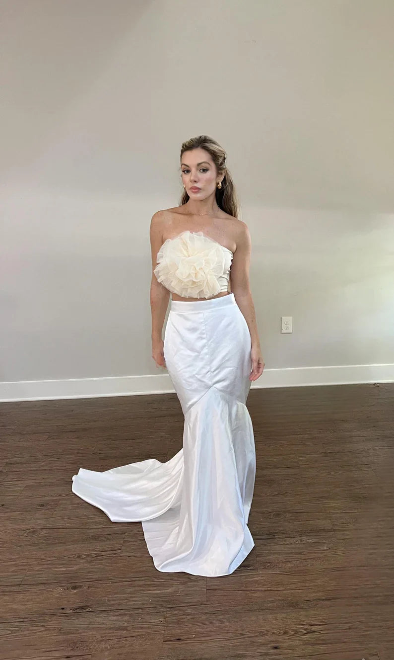 Glamorous Satin Mermaid Wedding Skirt – Sleek & Timeless Bridal Style
