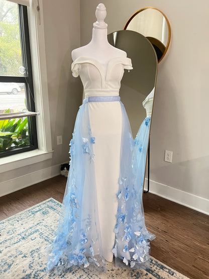 Something Blue 3D Flowers Tulle Detachable Bridal Skirt