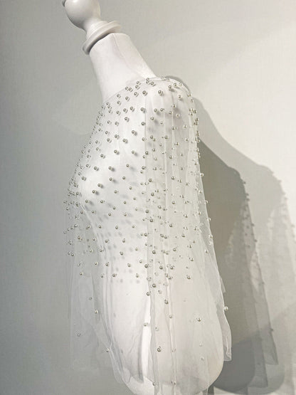 Pearl Beaded Wedding Bolero Wedding Shawl