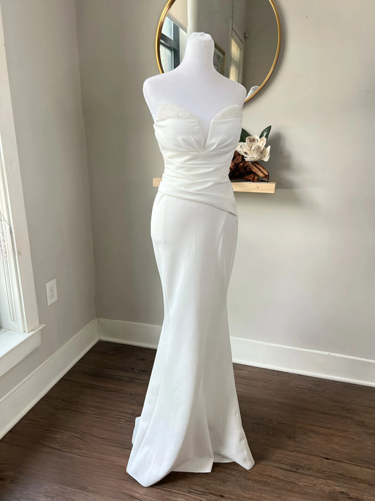 Beaded Sweetheart Trim Wedding Dress
