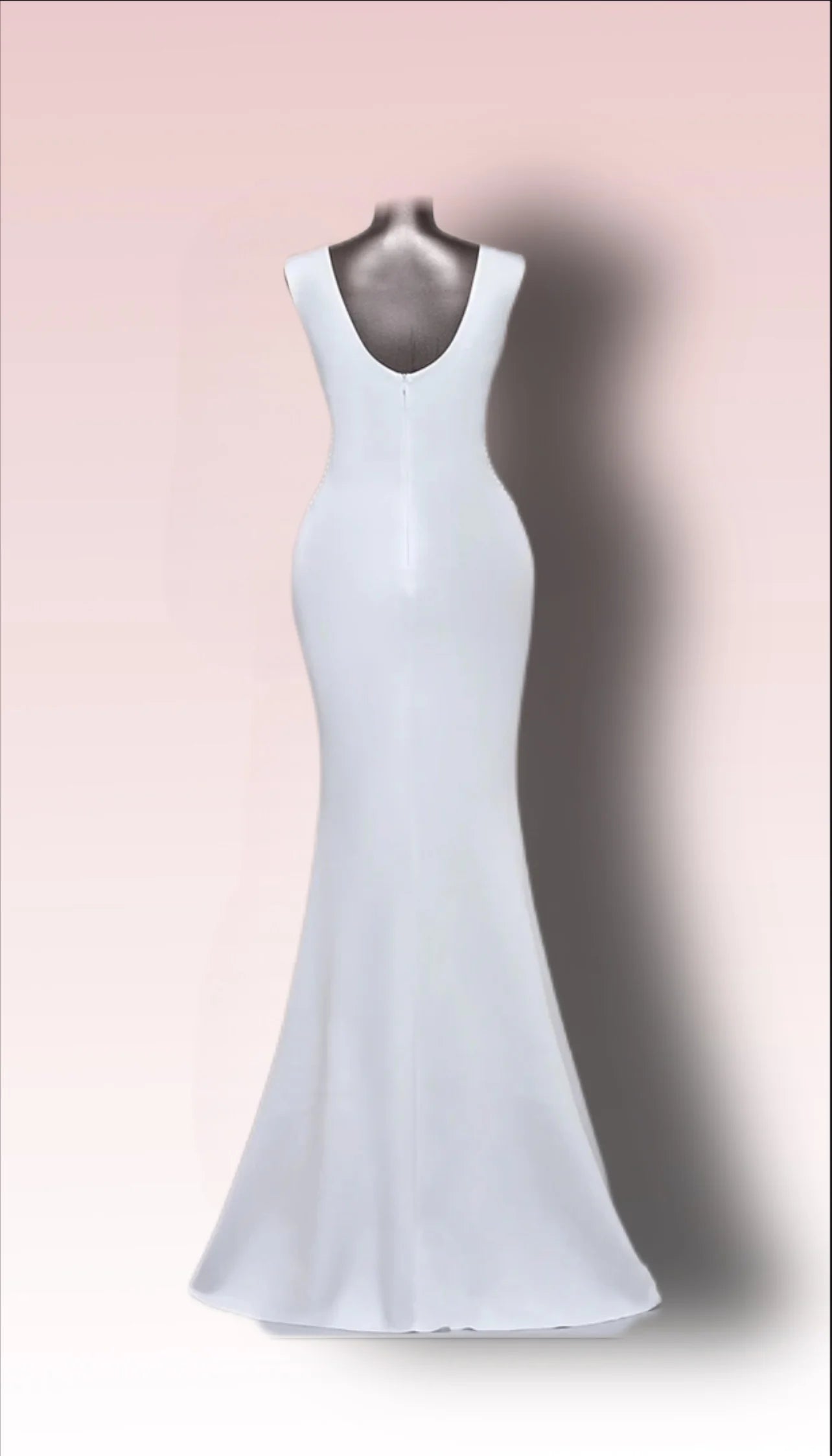 Elegant Bohemian Soft Satin Mermaid Wedding Dress with White Beaded Straps