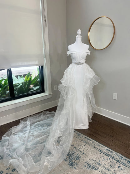 Removable Waterfall Tiered High-low Wedding Skirt