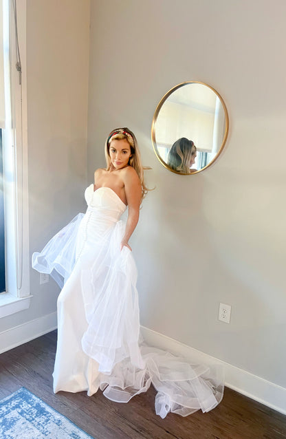 Sophisticated Modern Trumpet Wedding Gown